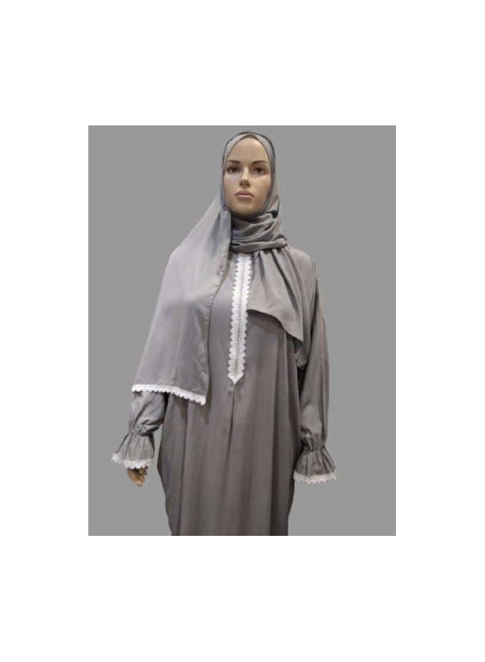 ثوب صلاة قطني مع غطاء للرأس  - Image 2