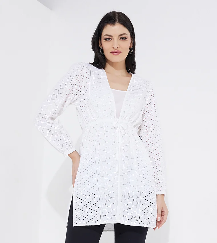 BEVERLY HILLS POLO CLUB Beverly Hills Polo Club Schiffli Drawstring Waist Tunic