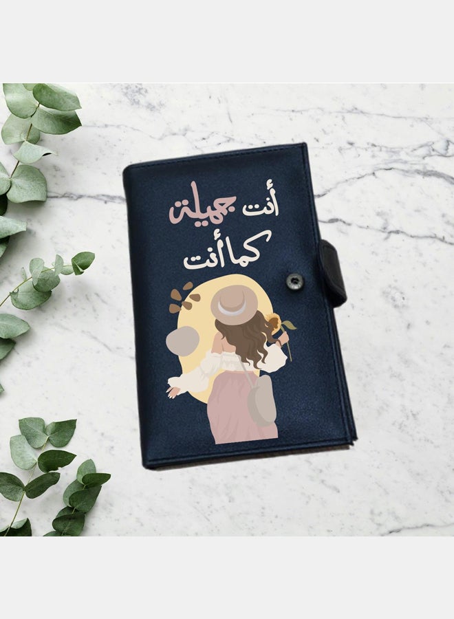 محفظة جلدية - سوداء - طباعة بوهو على جانب واحد - Image 2