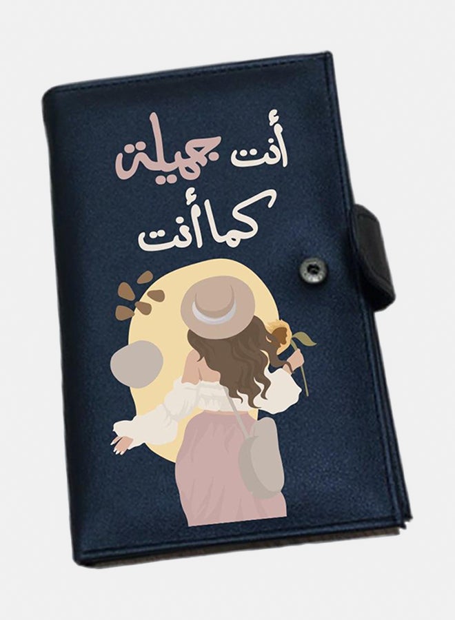 محفظة جلدية - سوداء - طباعة بوهو على جانب واحد - Image 1