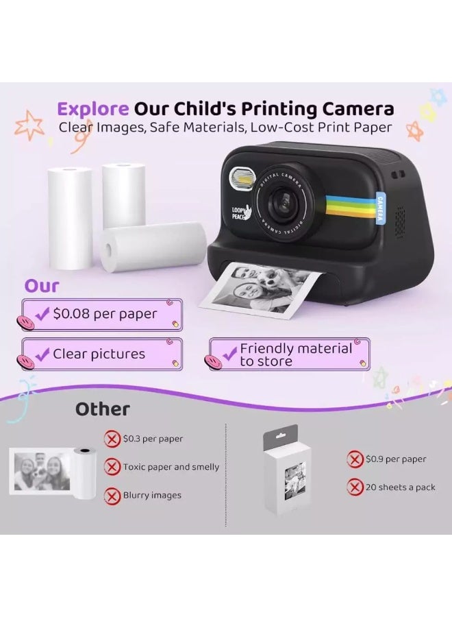 Instant Print Camera for Kids – 1080P Video & Creative Fun (Ages 3–12) - Image 2