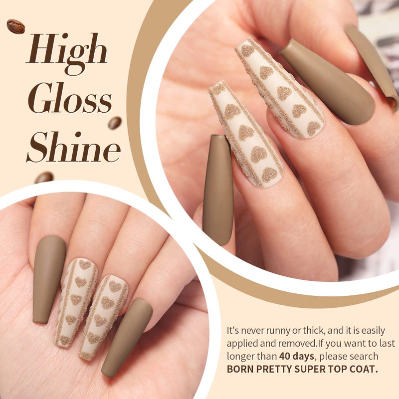 Born Pretty Gel Nail Polish 6 Colos,Nude Brown Skin Tone,Roasted Chestnuts Chocolate Gel Polish Collection Neutral Beige Khaki Gel Polish Kit All Seasons Nail Art Manicure DIY for Home Salon - Image 4