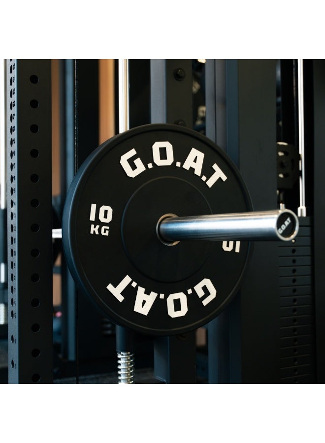 G.O.A.T Black Rubber Weight Plate (5kg) – Olympic Bumper Plate for Strength Training – Durable, Low Noise, Floor Protection - Image 3