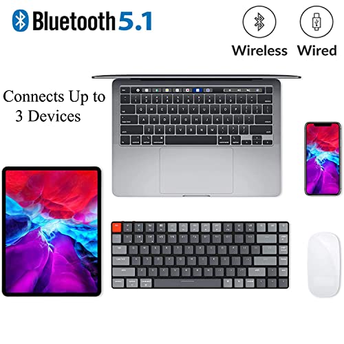 Keychron K3 Version 2, 75% Layout 84 Keys Ultra-Slim Wireless Bluetooth/USB Wired Mechanical Keyboard with White Backlit, Hot-Swappable Low-Profile Keychron Optical Brown Switch for Mac Windows - Image 2