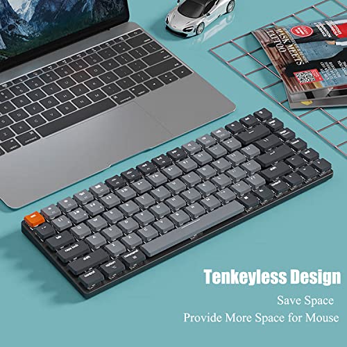 Keychron K3 Version 2, 75% Layout 84 Keys Ultra-Slim Wireless Bluetooth/USB Wired Mechanical Keyboard with White Backlit, Hot-Swappable Low-Profile Keychron Optical Brown Switch for Mac Windows - Image 3