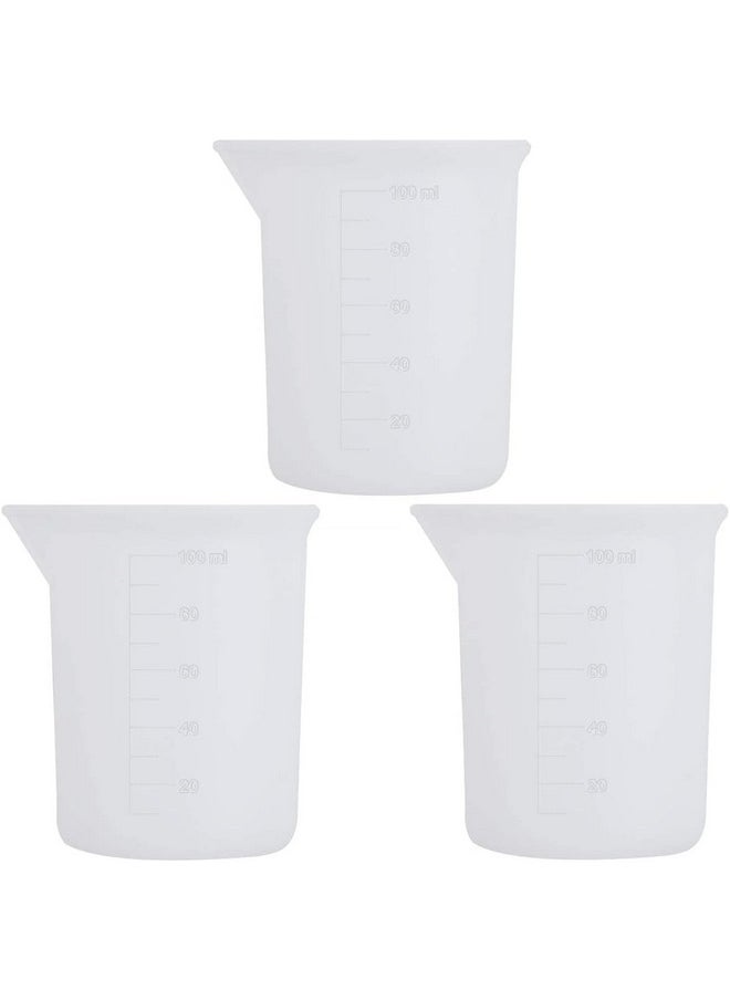 MLOLM 3 Silicone Measuring Cups for Resin 100ml,Nonstick Silicone Mixing Cups/DIY Glue Tools Epoxy Resin Cups Reusable Precise Scale Resin Mixing Cups for Casting Molds, Slime, Art, Waxing  - Image 1