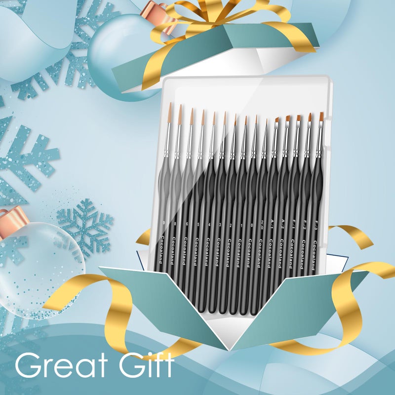 cocoaland Miniature Paint Brushes,15Pcs Small Fine Tip Paintbrushes, Micro Detail Paint Brush Set, Triangular Grip Handles Art Brushes Perfect for Acrylic, Watercolor, Oil, Craft, Models(Black) - Image 4