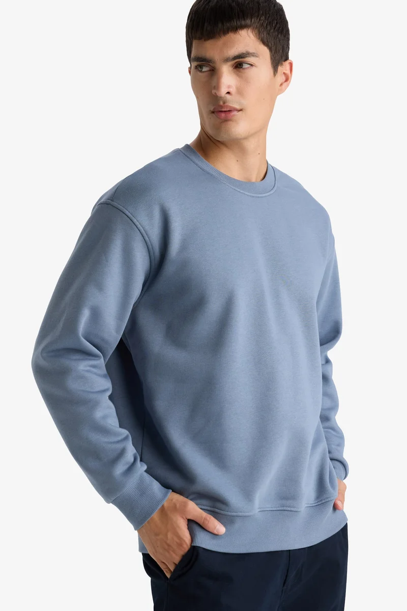 ديفاكتو Relax Fit Crew Neck Thick Fabric Sweatshirt