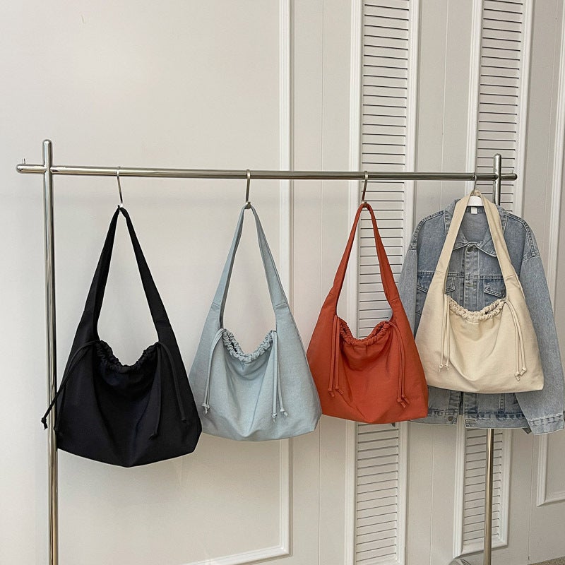 Casual Drawstring Shoulder Bag Women'S Bag Ins Simple Large Capacity Shoulder Bag Trendy Tote Bag - Image 5
