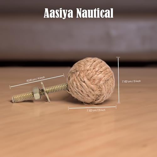 Aasiya Nautical Set of 12 Jute Rope Cabinet Knobs – Beach Style Drawer Pulls & Door Handles – Coastal Home Decor Hardware – Handmade Nautical Rope Knots for Cabinets, Dressers & Cupboards - Image 2
