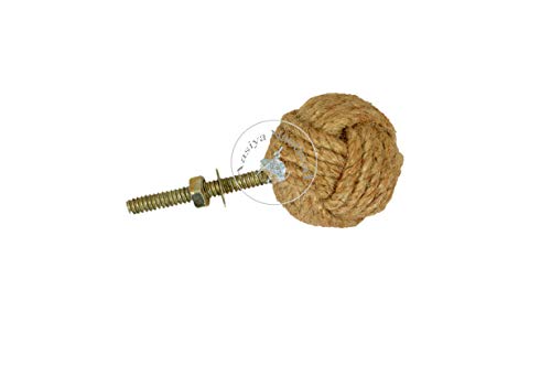 Aasiya Nautical Set of 12 Jute Rope Cabinet Knobs – Beach Style Drawer Pulls & Door Handles – Coastal Home Decor Hardware – Handmade Nautical Rope Knots for Cabinets, Dressers & Cupboards - Image 4