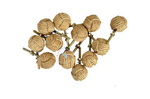 Aasiya Nautical Set of 12 Jute Rope Cabinet Knobs – Beach Style Drawer Pulls & Door Handles – Coastal Home Decor Hardware – Handmade Nautical Rope Knots for Cabinets, Dressers & Cupboards - Image 5