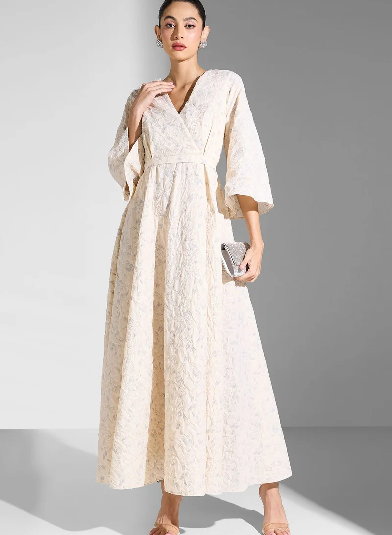 Fashion Trends by Suzy Matar Flared Sleeve Maxi Dress
