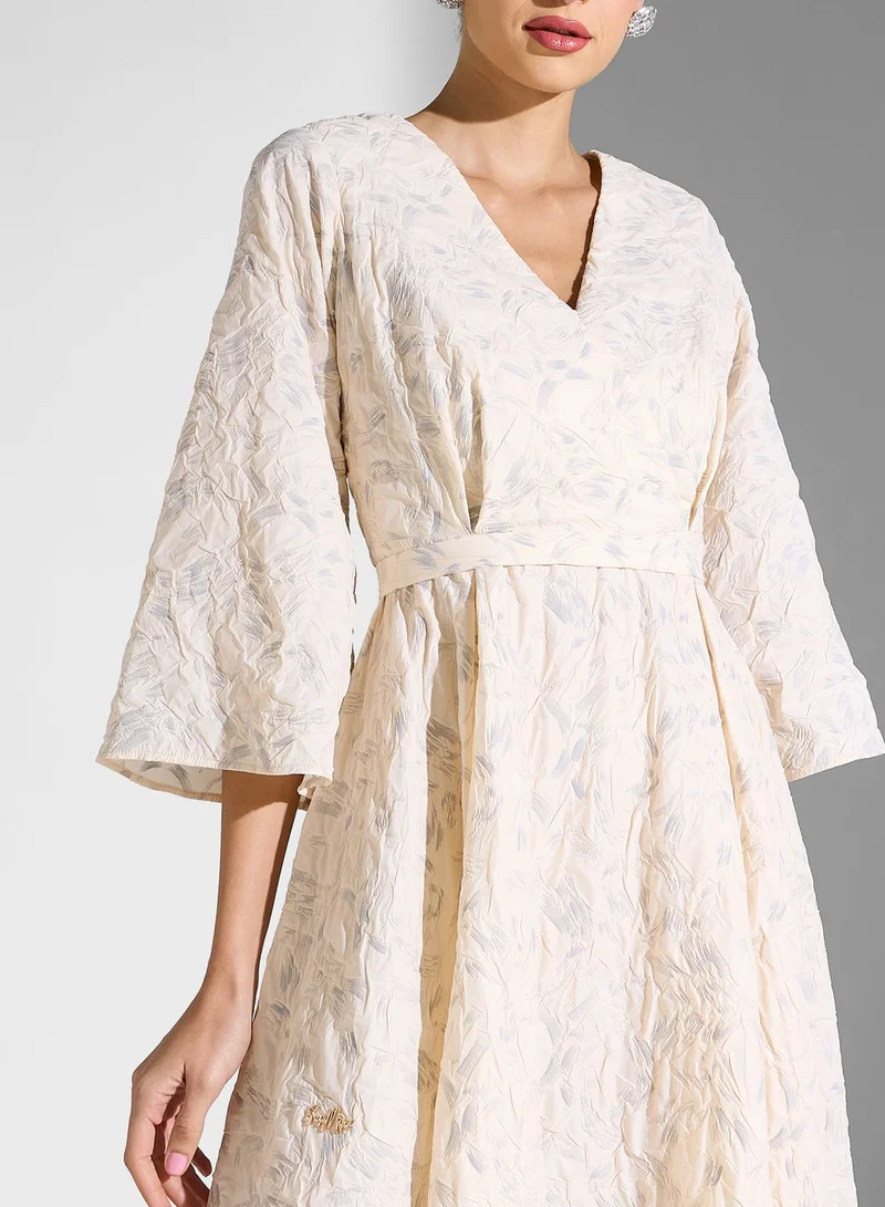 Fashion Trends by Suzy Matar Flared Sleeve Maxi Dress