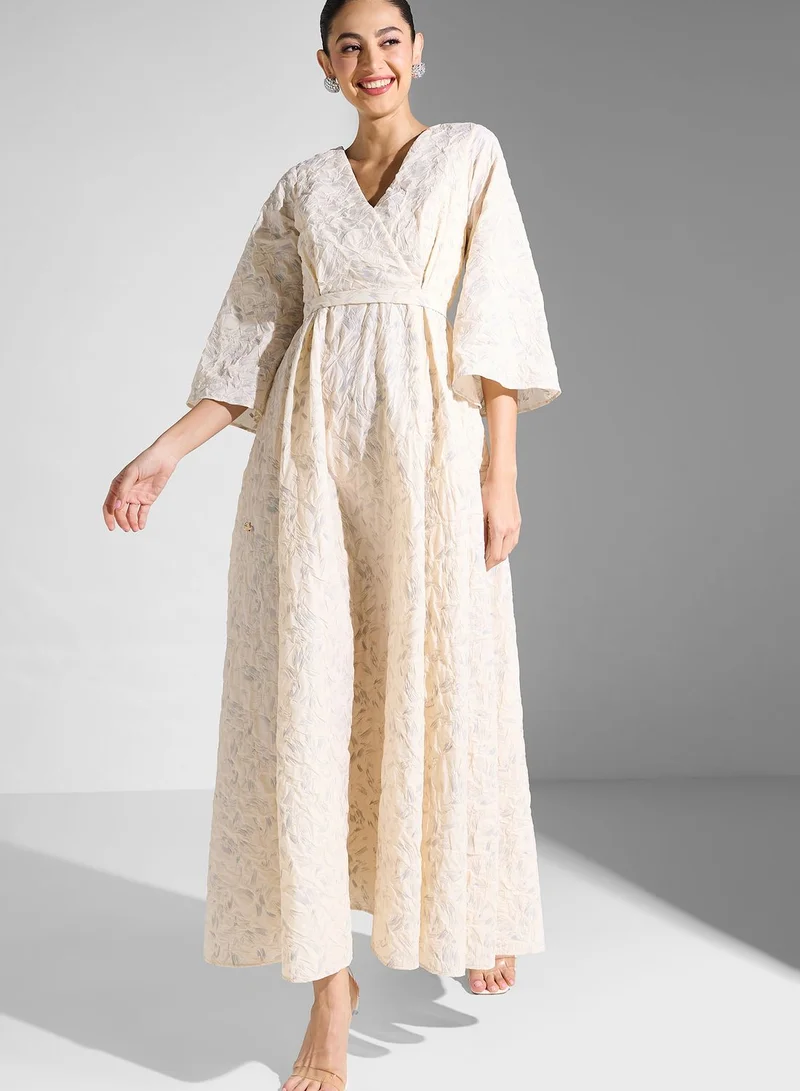 Fashion Trends by Suzy Matar Flared Sleeve Maxi Dress