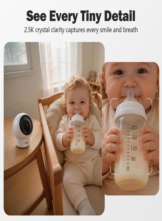 youkey 2.5K Baby Monitor, AI Crying & Motion Detection for Peace of Mind, 360° Pan/Tilt, Invisible Night Vision, Two-Way Audio to Soothe & Comfort, No Subscription, Local Storage, 2.4GHz & 5G - Image 2