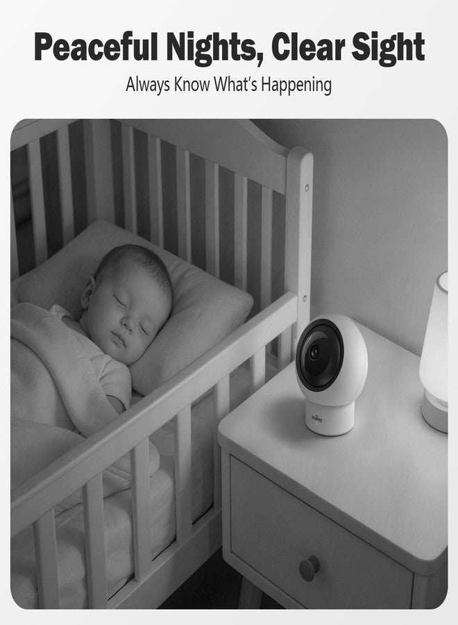 youkey 2.5K Baby Monitor, AI Crying & Motion Detection for Peace of Mind, 360° Pan/Tilt, Invisible Night Vision, Two-Way Audio to Soothe & Comfort, No Subscription, Local Storage, 2.4GHz & 5G - Image 3