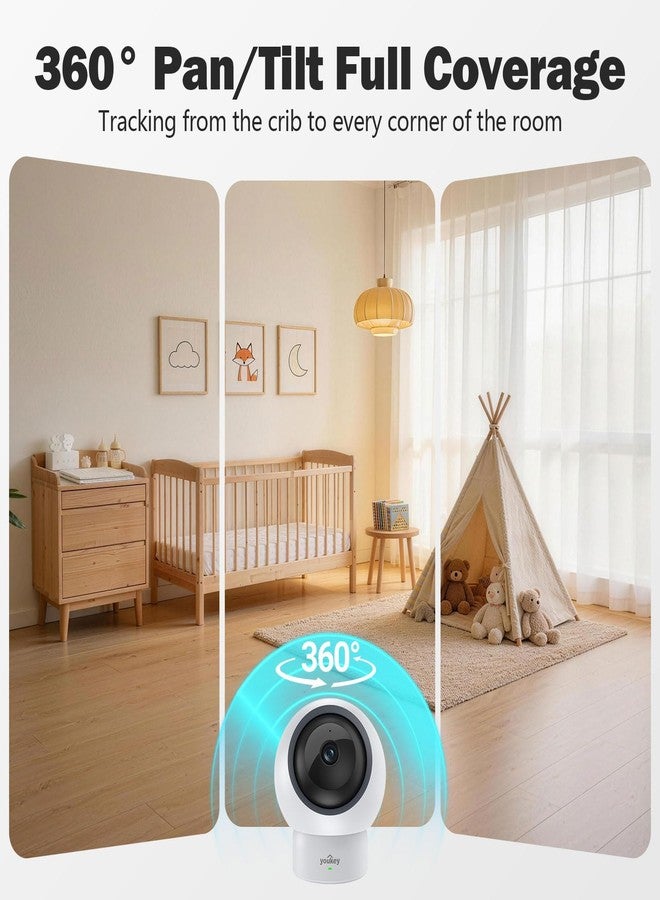 youkey 2.5K Baby Monitor, AI Crying & Motion Detection for Peace of Mind, 360° Pan/Tilt, Invisible Night Vision, Two-Way Audio to Soothe & Comfort, No Subscription, Local Storage, 2.4GHz & 5G - Image 5