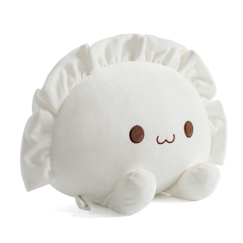Ditucu Cute Pierogi Pillow Dumpling Plush Funny Food Soup Stuffed Animal Plushies Toys Soft Hugging Gifts for Kids White 14 inch - Image 3