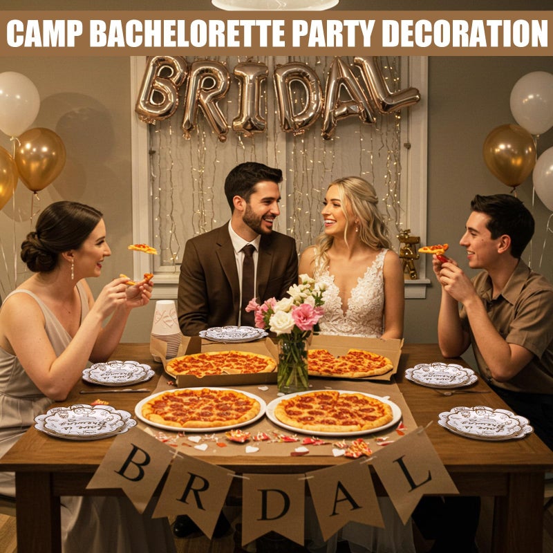 Zubebe 120 Pieces Love Is Brewing Bridal Shower Decorations Party Supplies Favors For 24 Guests  Paper Plates (7 And 9 Inch)  Cups  Forks  Paper Napkins  Disposable Dinnerware - Image 4