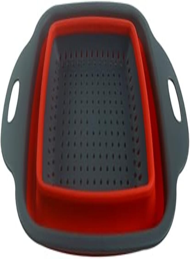 Thermal silicone colander or collapsible steam pot square shape, collapsible silicone colander size 24 cm 
