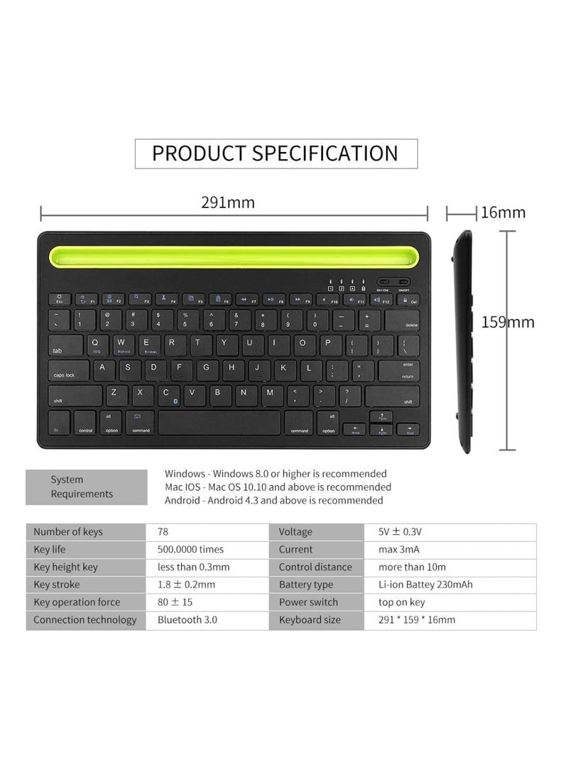 Kannzz Rechargeable Bluetooth Keyboard Arabic & English with Wireless Mouse: Multi-Device Dual Channel Compatibility for iOS, Windows, and Android. - Image 4