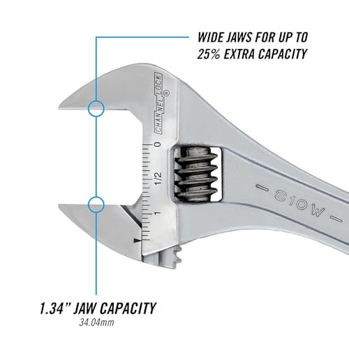 Channellock Adjustable Wrench, 10 in, Chrome, Plain - Image 3