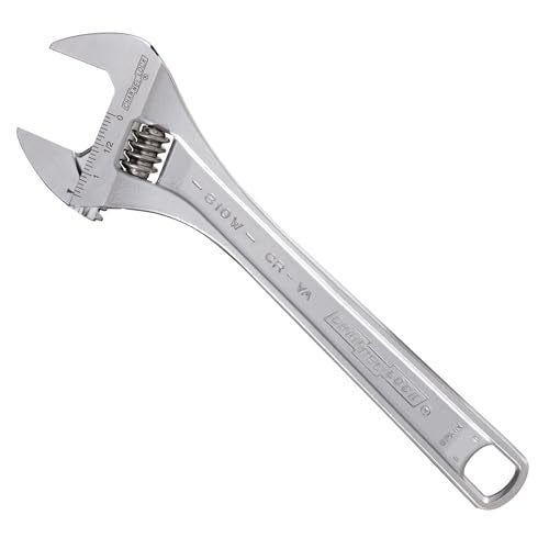 Channellock Adjustable Wrench, 10 in, Chrome, Plain - Image 1