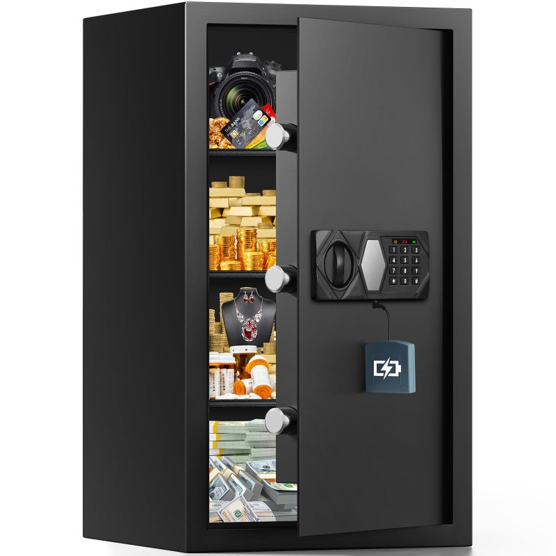 50 Cuft Large Fireproof Safe for Home Use Digital Home Safes Water and Fireproof with Spare Keys and Alarm System AntiTheft Fire Proof Safe Box for Home Office