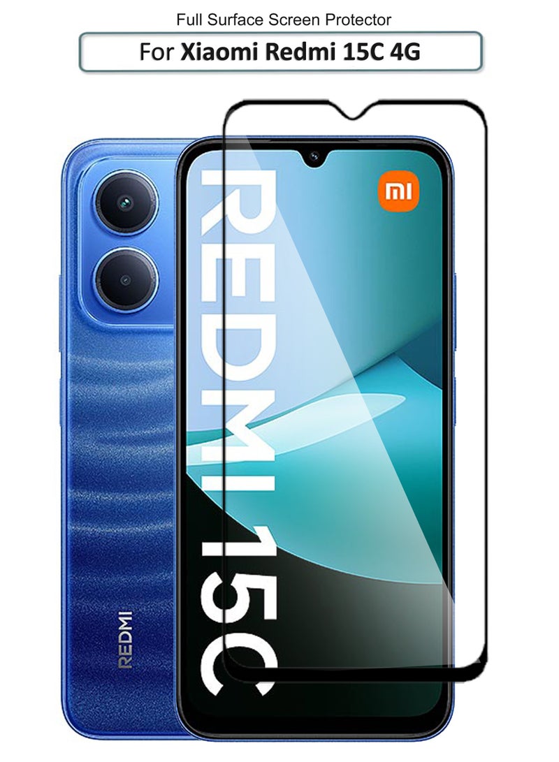 For Xiaomi Redmi 15C 4G - Tempered Glass Screen Protector - Delicate Touch , Higher Transparency , Easy to Install ,Anti-scratch and Bubble-free Screen Protector - Black - Image 1