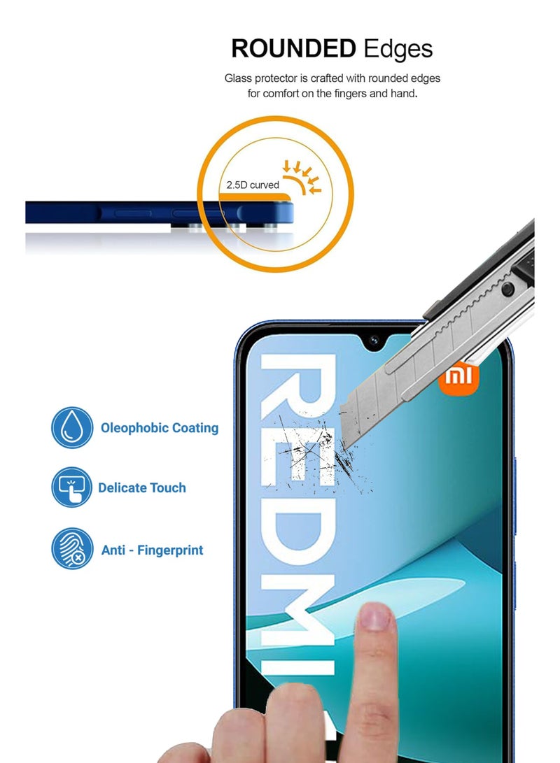 For Xiaomi Redmi 15C 4G - Tempered Glass Screen Protector - Delicate Touch , Higher Transparency , Easy to Install ,Anti-scratch and Bubble-free Screen Protector - Black - Image 4