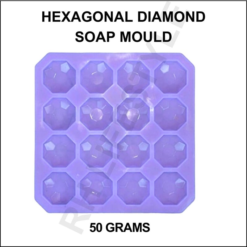 R H LIFESTYLE Diamond Shaped Silicone Soap Mold with 16 Cavities 29 x 29 x 2 cm Multicolor