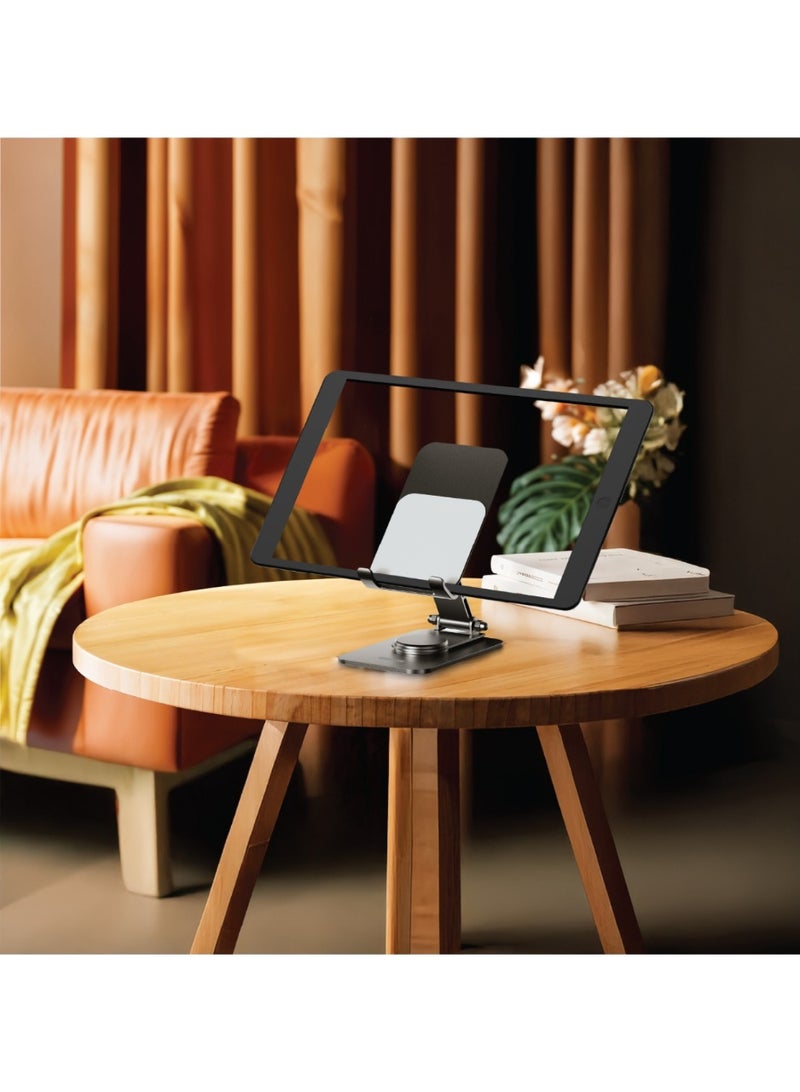 GREEN LION M5-Foldable Phone & Tablet Holder / Compatible with 4"-16" Devices / Secure & Stable / Cable Management / Height Adjustment - Black - Image 4