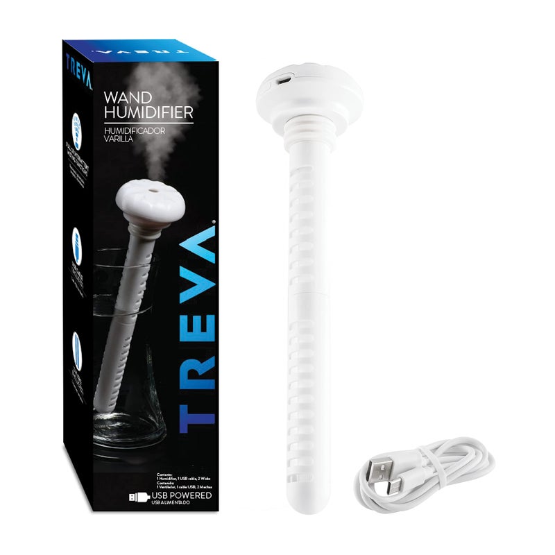 Treva Mini Portable Humidifier, Cool Mist Ultrasonic USB Moisture Wand for travel or home - Image 1