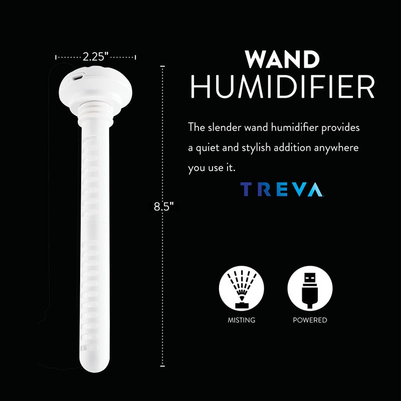 Treva Mini Portable Humidifier, Cool Mist Ultrasonic USB Moisture Wand for travel or home - Image 2