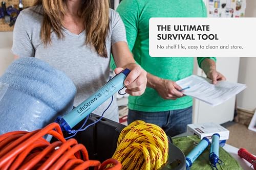 LifeStraw Personal Water Filter for Hiking, Camping, Travel, and Emergency Preparedness, 5 Pack, Blue - Image 5