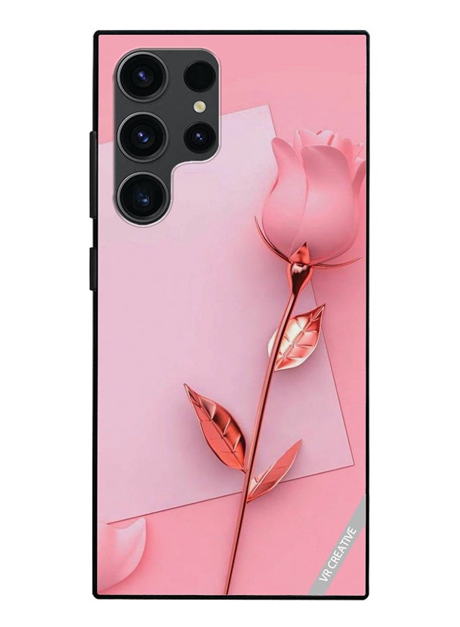 VR CREATIVE Protective Case Cover For Samsung Galaxy S24 Ultra Pink Rose Design Multicolour - Image 1