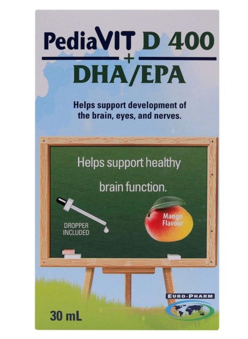 PediaVit Vitamin D 400 DHA/ EPA Help Support Healthy Brain Function Eyes and Nerves 30ml 