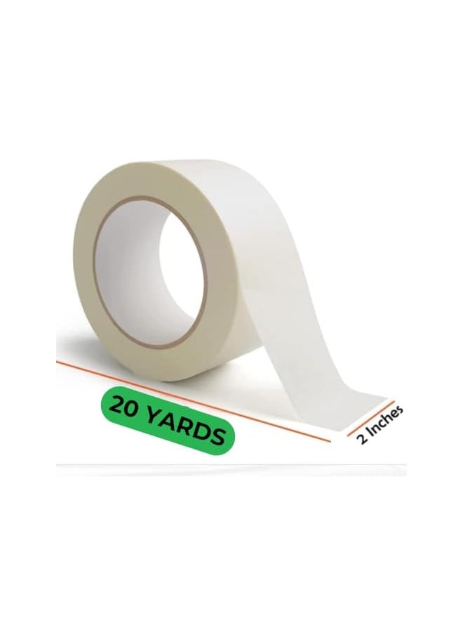 PROMASS promass Premium Masking Tape – 2 Inches x 20 Yards, General Purpose Paper Tape for Gardening, Packaging, Artworks, Schools, Offices, Automobile Garages, Factories, and Industrial  - Image 2