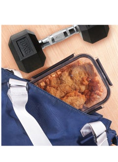 Phoenix Acrylic Refrigerator Food Container,Food Box Set Of 3Pieces With Airtight Lock - Clear Silicone Sides Black  - Image 5