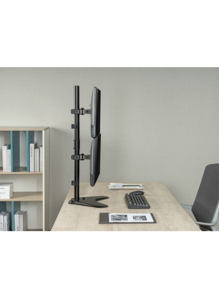 هامود حامل هامود، حامل رأسي متحرك اقتصادي لشاشتين مناسب لمعظم الشاشات من 13 إلى 32 بوصة - Image 5