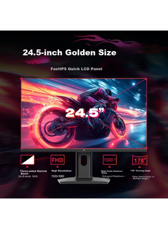 Ktc 24.5-inch Native 300hz Fastips Switch2 External, Height-adjustable Rotating Gaming Monitor, Computer Display, National Subsidy, H25y7 - Image 3