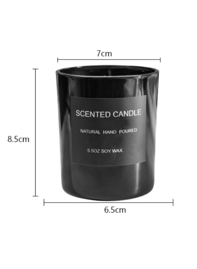 Scented Candle شمعة معطرة فاخرة للعلاج العطري - جرة مع غطاء، 160 غرام | هدية مثالية وديكور منزلي(المريمية وملح البحر)  - Image 2