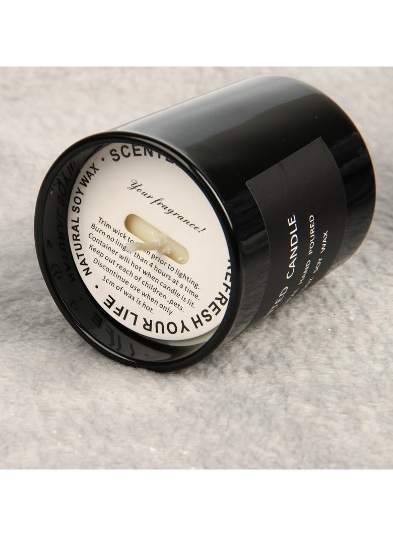 Scented Candle شمعة معطرة فاخرة للعلاج العطري - جرة مع غطاء، 160 غرام | هدية مثالية وديكور منزلي(المريمية وملح البحر) - Image 3