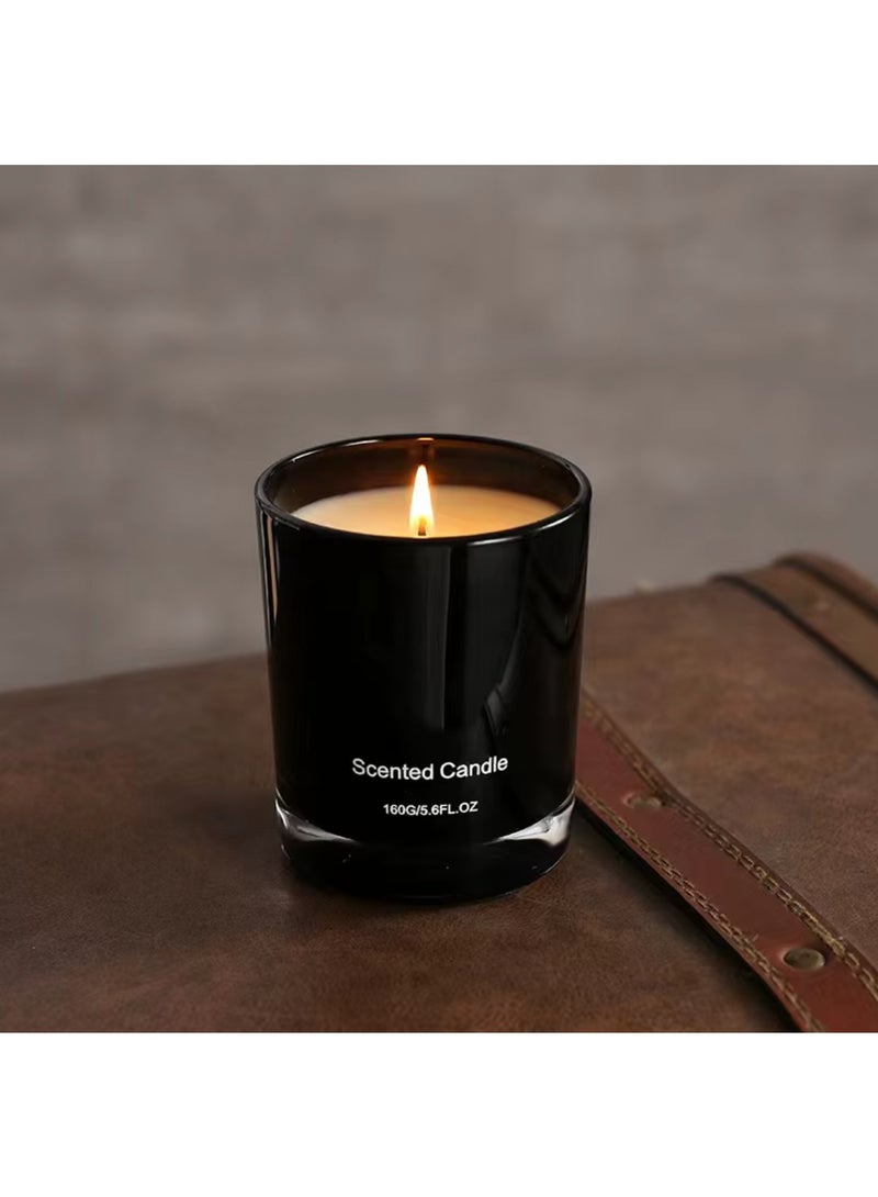 Scented Candle شمعة معطرة فاخرة للعلاج العطري - جرة مع غطاء، 160 غرام | هدية مثالية وديكور منزلي(المريمية وملح البحر) - Image 2