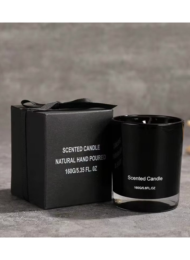 Scented Candle شمعة معطرة فاخرة للعلاج العطري - جرة مع غطاء، 160 غرام | هدية مثالية وديكور منزلي(المريمية وملح البحر) - Image 5