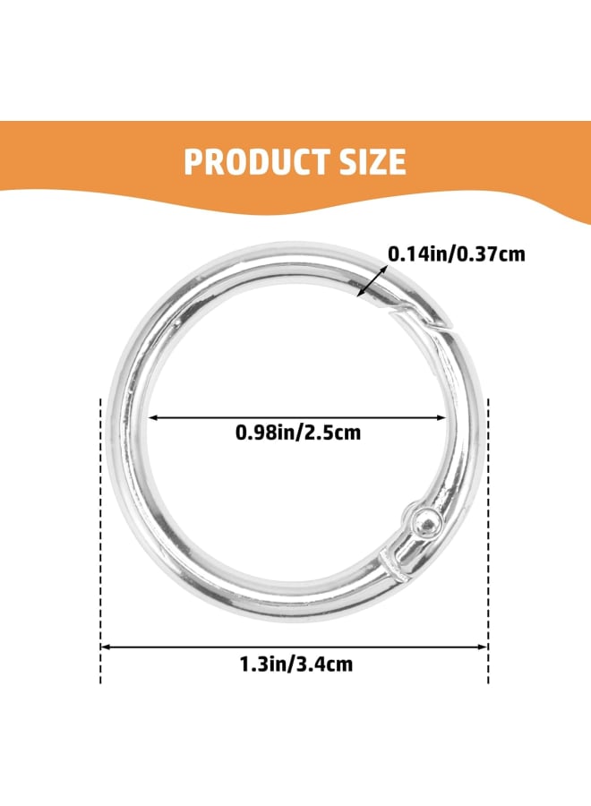 10Pcs Spring O Rings Clip Keychain, 1 Inch Round Snap Clip Gold Key Rings for Keychain, Bag, Handbag, DIY Crafts - Image 2