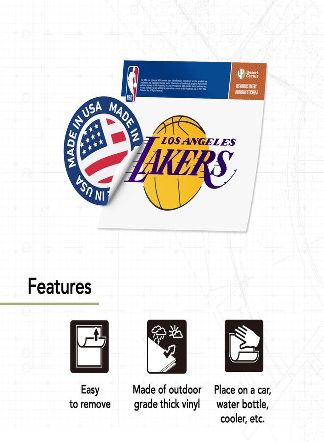 Desert Cactus Los Angeles Lakers LA NBA Officially Licensed Sticker Vinyl Decal Laptop Water Bottle Car Scrapbook (Individual 3) - Image 4