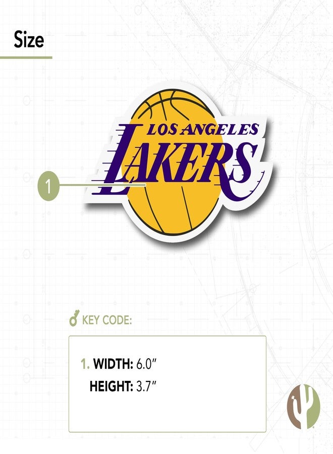 Desert Cactus Los Angeles Lakers LA NBA Officially Licensed Sticker Vinyl Decal Laptop Water Bottle Car Scrapbook (Individual 3) - Image 3