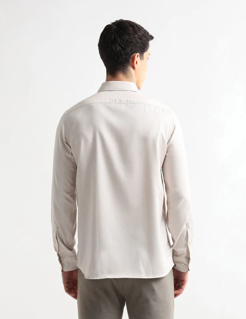 Arrow Light Yellow Manhattan Slim Fit Auto Press Shirt for Men | Best Price UAE